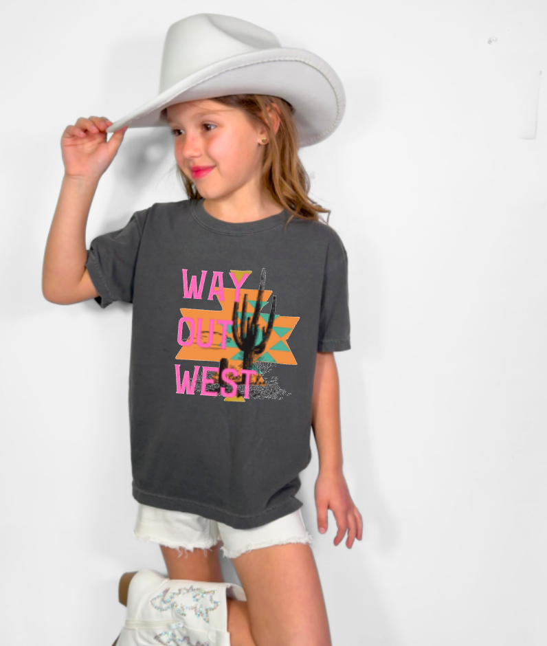 YOUTH Way Out West Tee Western Country Kids