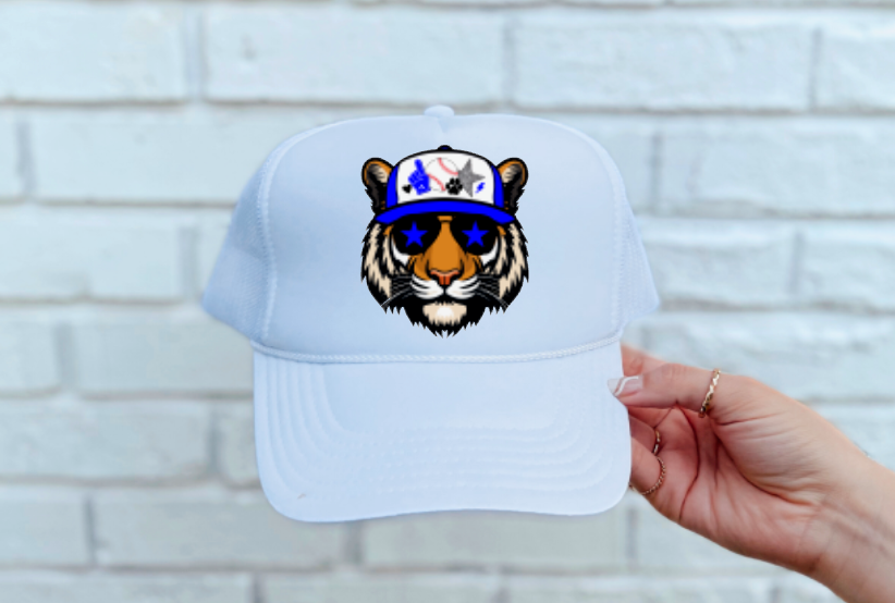 Preppy Blue Tigers Trucker Hat Game Day