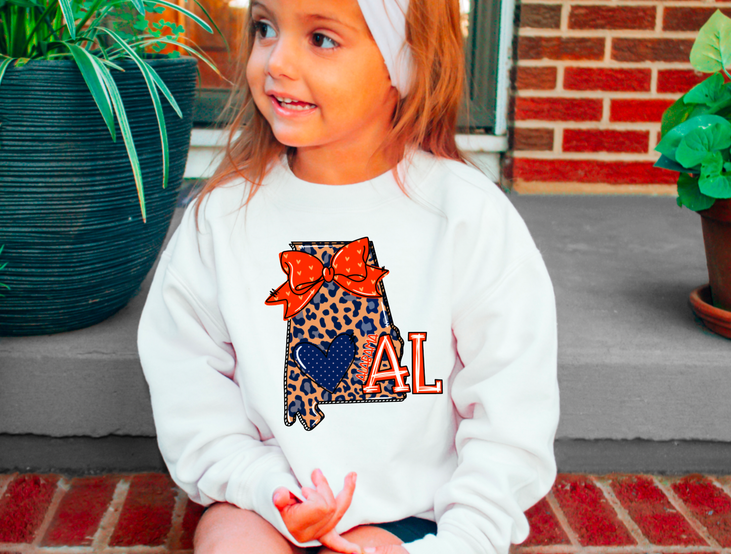 YOUTH Auburn Leopard Coquette Sweatshirt Football Kids