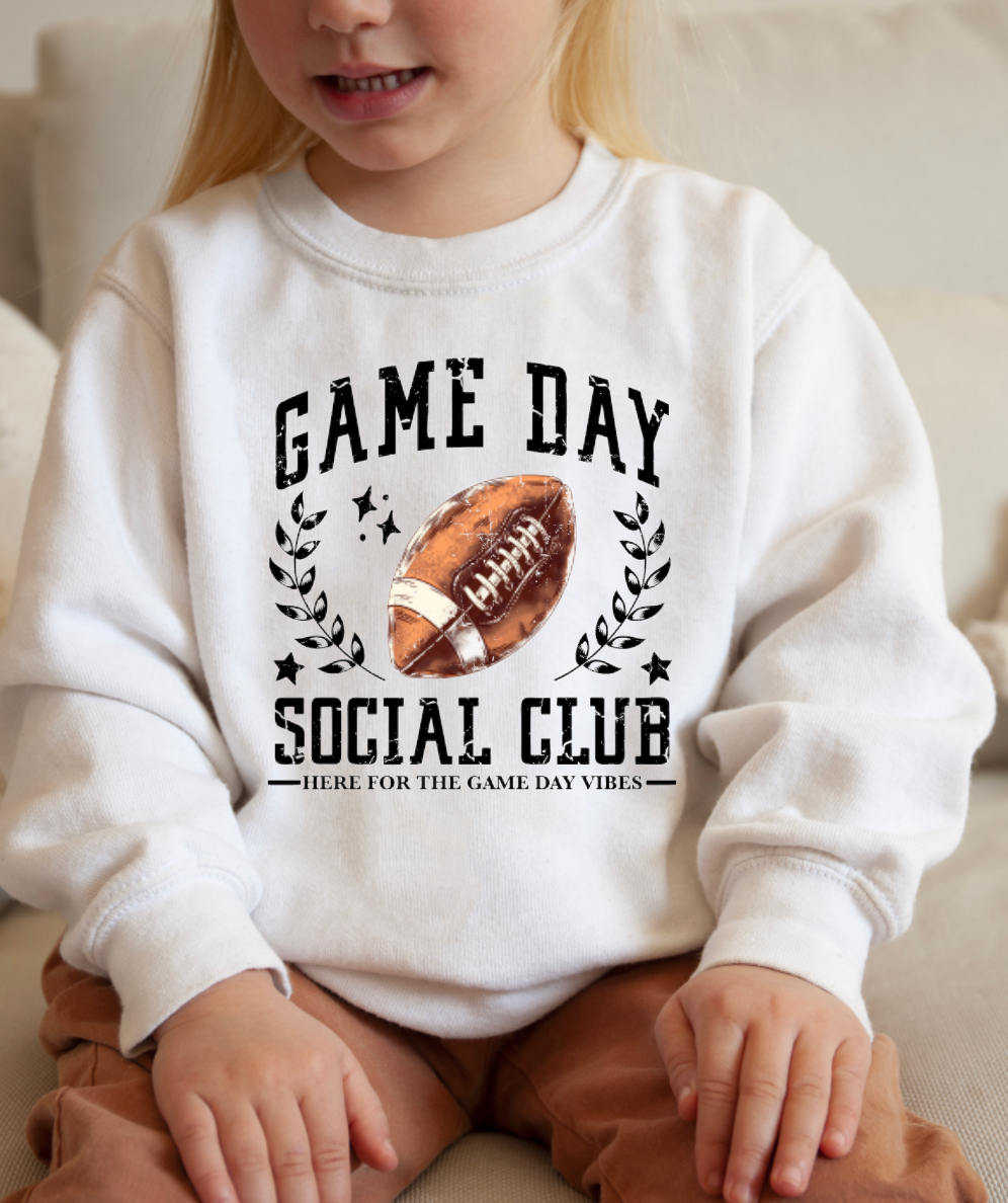 YOUTH Football Game Day Social Club Sweatshirt Kids