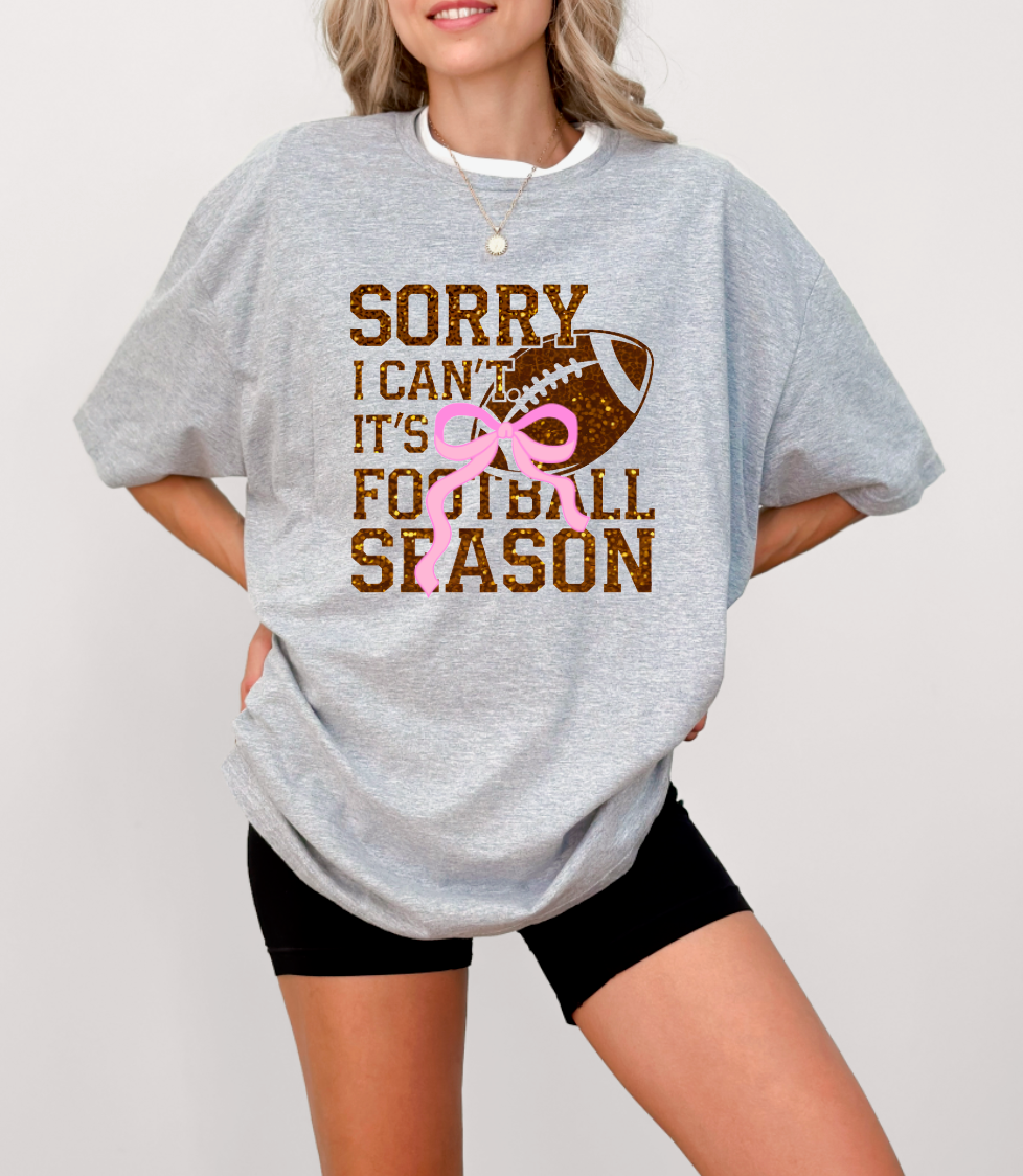 Sorry I Can’t It’s Football Season Coquette Graphic Tee