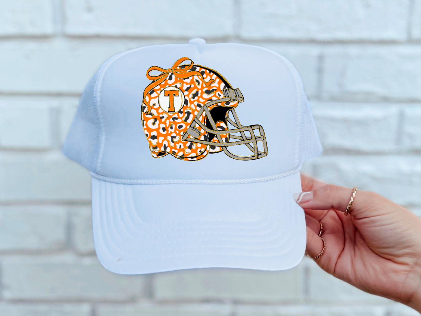 Tennessee Vols Orange Leopard Coquette Helmet Trucker Hat