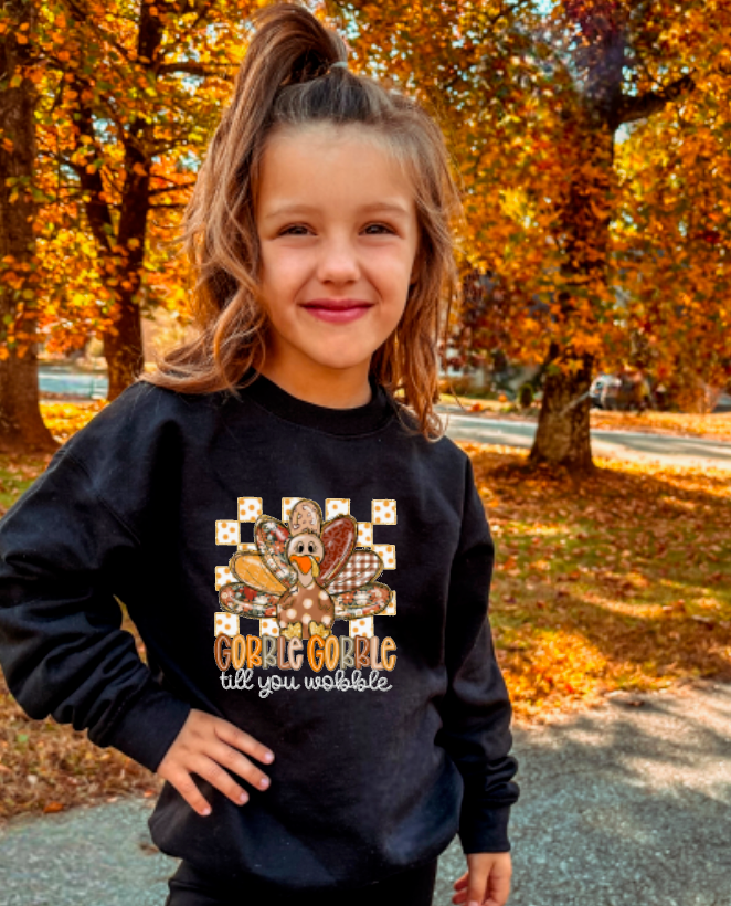 YOUTH Gobble Gobble Till You Wobble Long Sleeve Tee Fall