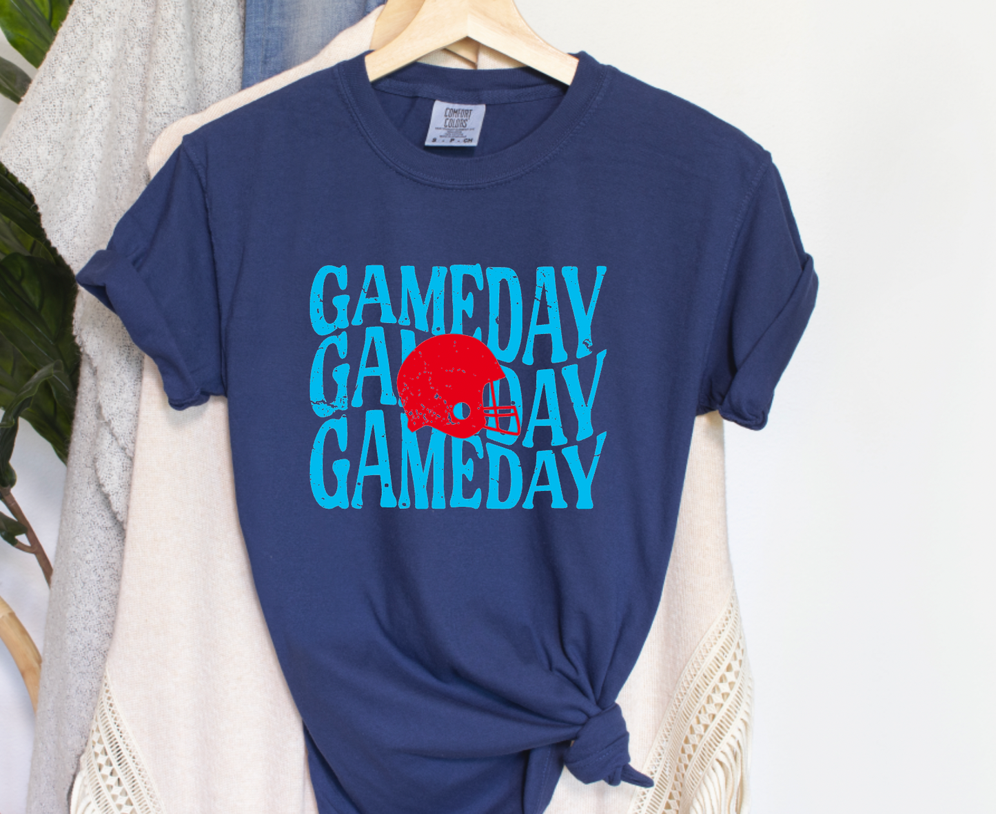 Ole Miss Gameday Powder Blue Stacked Comfort Colors Tee
