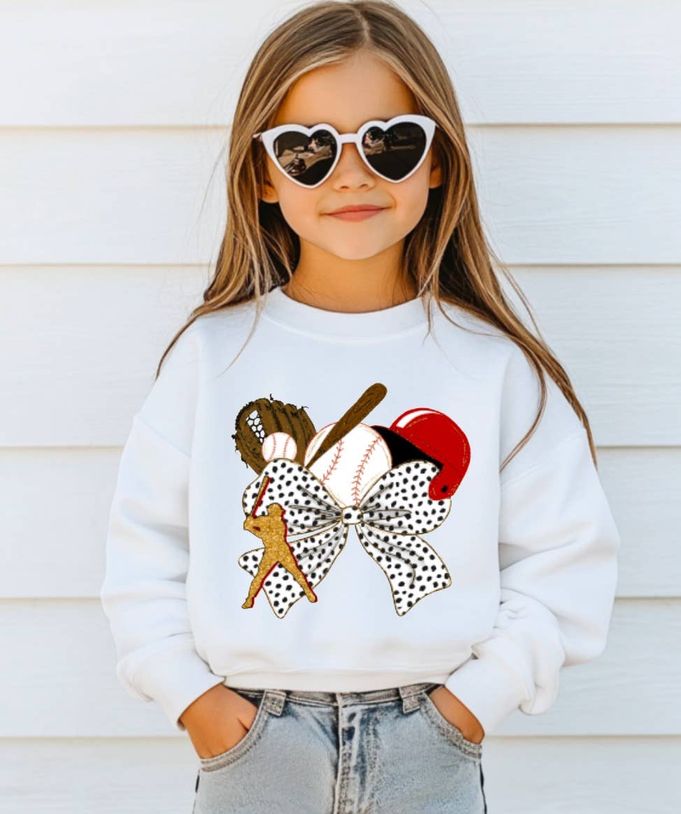 YOUTH Baseball Coquette Sweatshirt Sports Kids