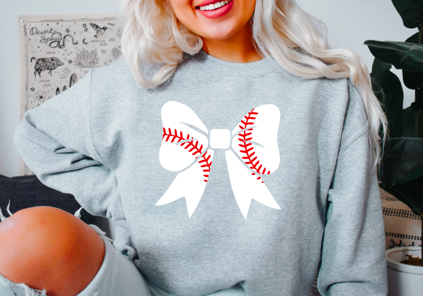 Coquette Baseball Bow Sweatshirt | Baseball