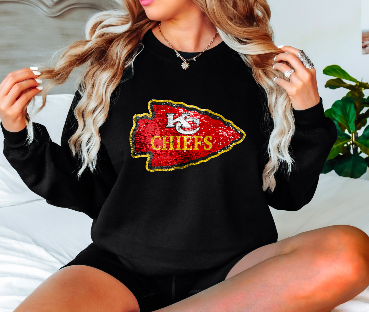 Faux Sequins Kansas City Chiefs Sweatshirt | Kansas City