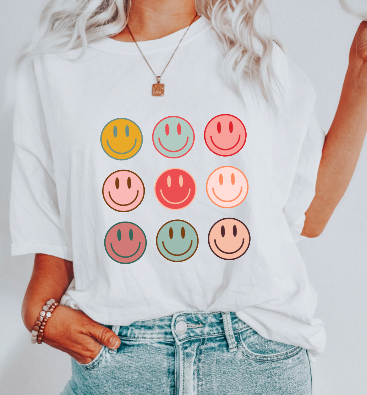 Smiley Faces Comfort Colors Tees Women's Graphic Tees