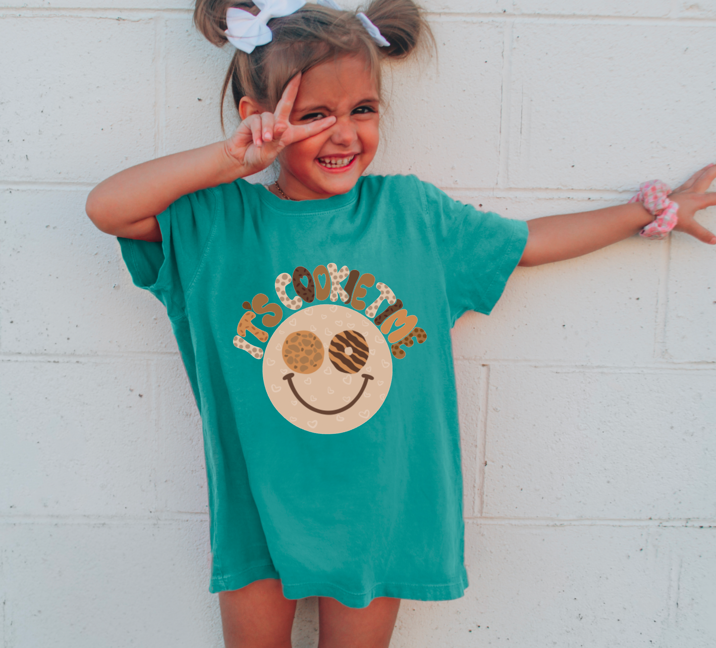 YOUTH It's Cookie Time Smiley Face Comfort Colors T-Shirt