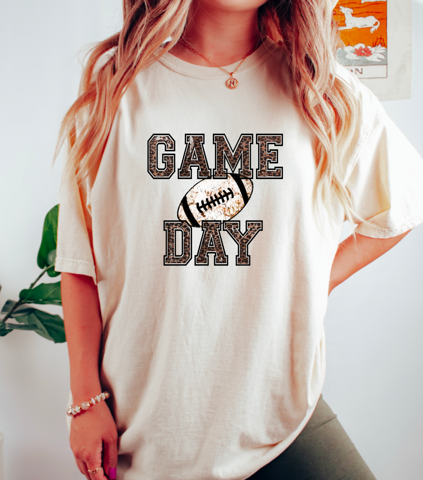 Leopard Game Day Football Graphic Tee | Football T-Shirt