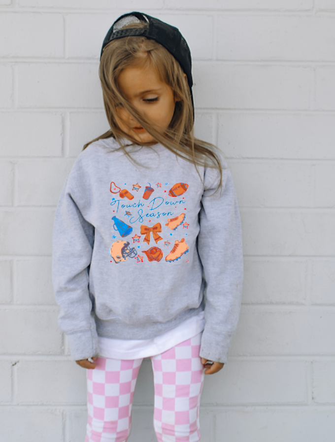 YOUTH Preppy Touchdown Season Coquette Sweatshirt Football