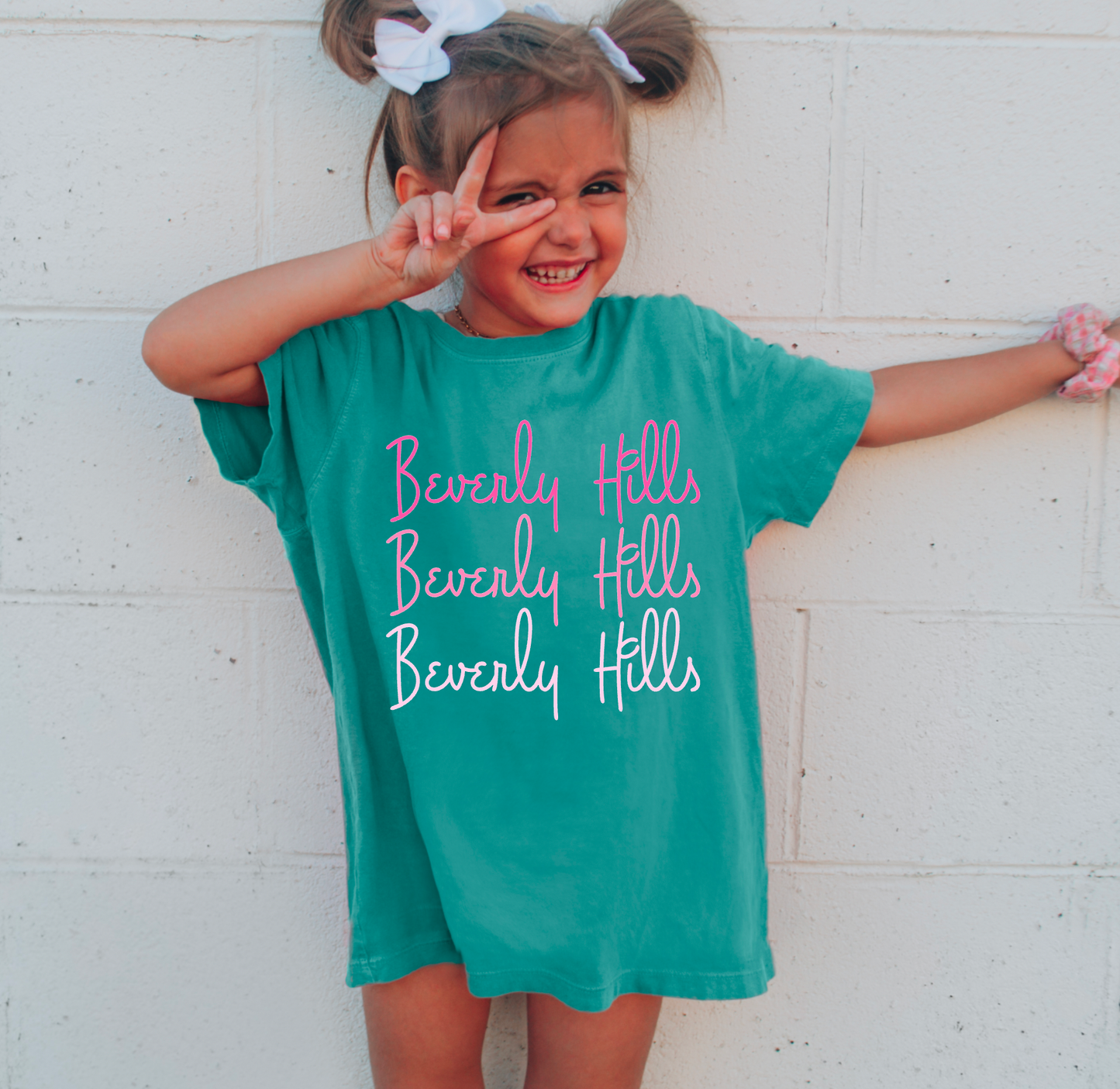 YOUTH Preppy Beverly Hills Stacked Graphic Tee Kids T-Shirt