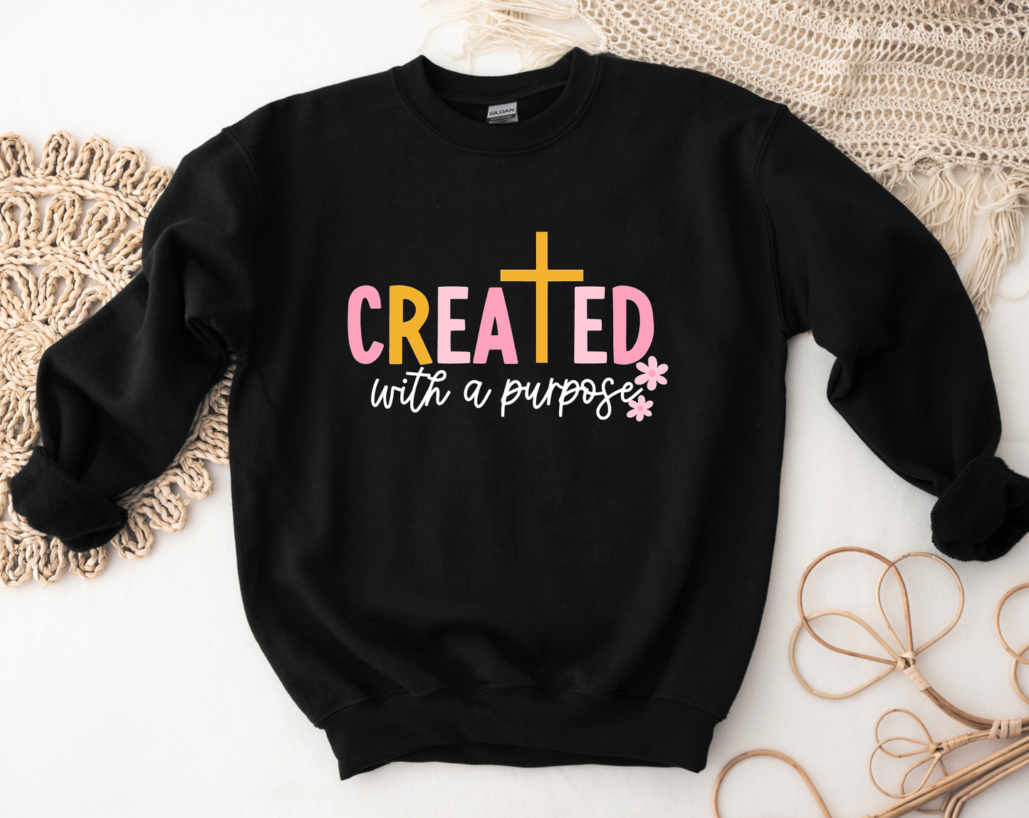 Created With A Purpose Gildan Sweatshirt Faith Tees