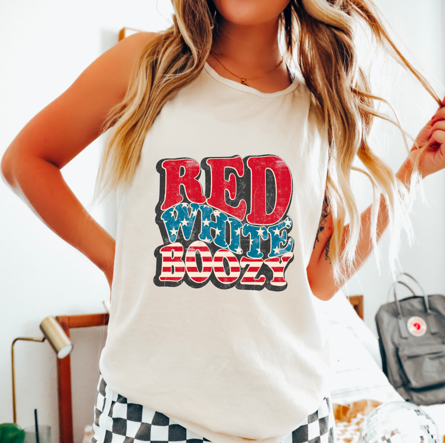 Red White Boozy Tank Top | 4th of July Tee | America