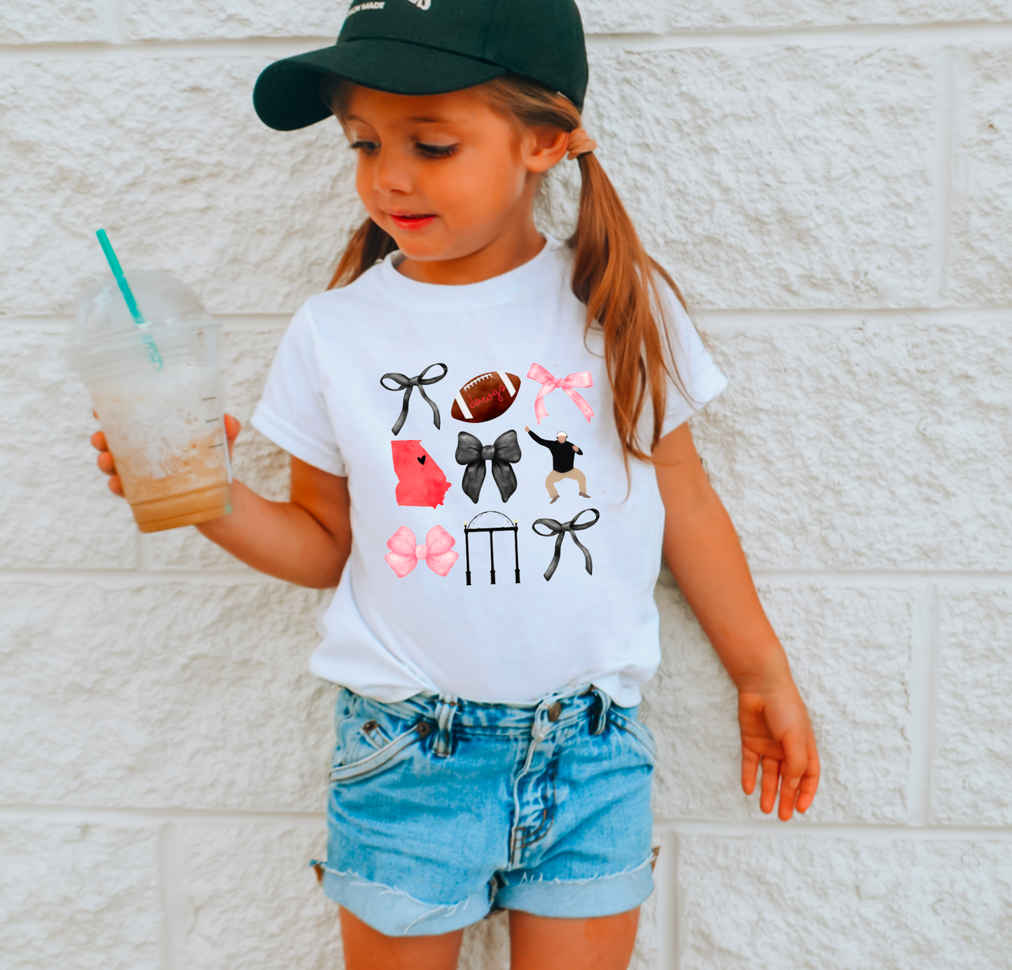 YOUTH Georgia Bulldogs Coquette Graphic Tee Football Kids