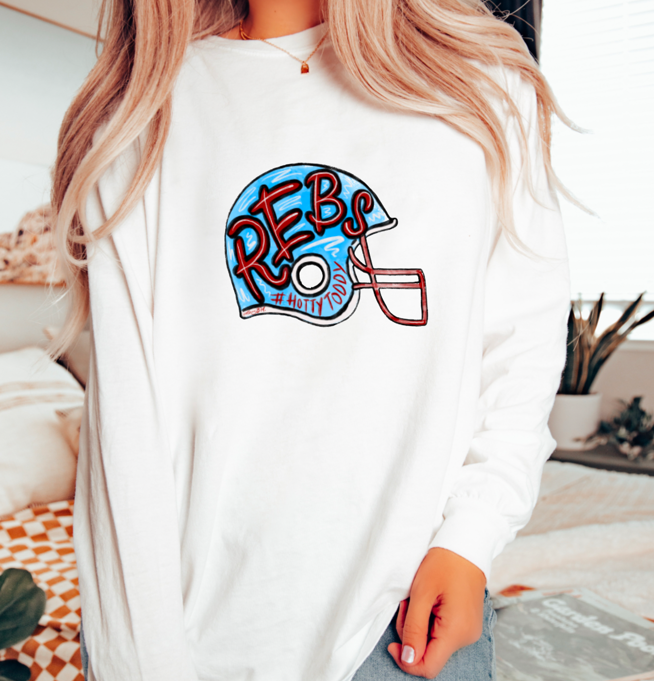 Hotty Toddy Game Day Helmet Long Sleeve Tee