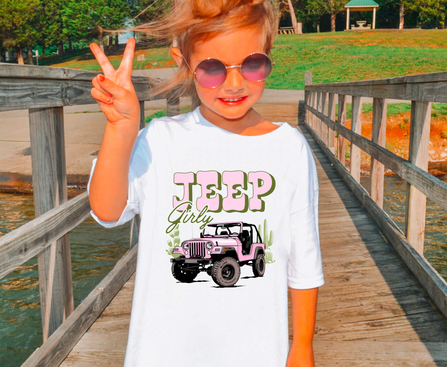 YOUTH Preppy Jeep Girly Kids Graphic Tee