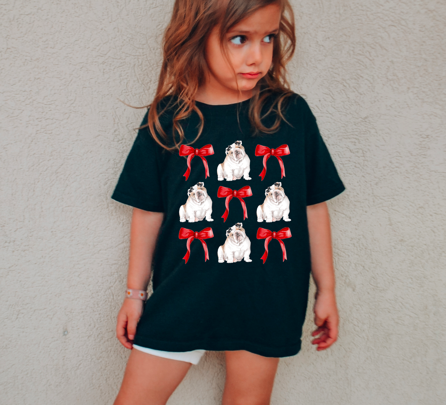 YOUTH Georgia Bulldogs Coquette Bows Graphic Tee Kids