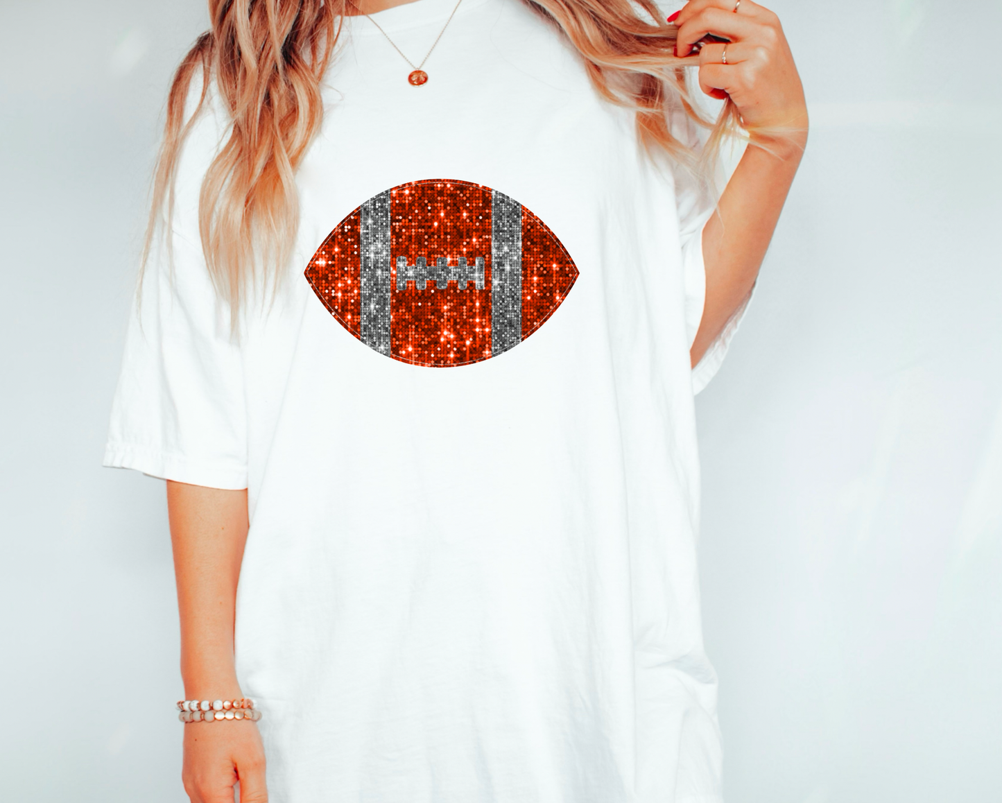 Faux Sequins Tennessee Vols Football Graphic Tee