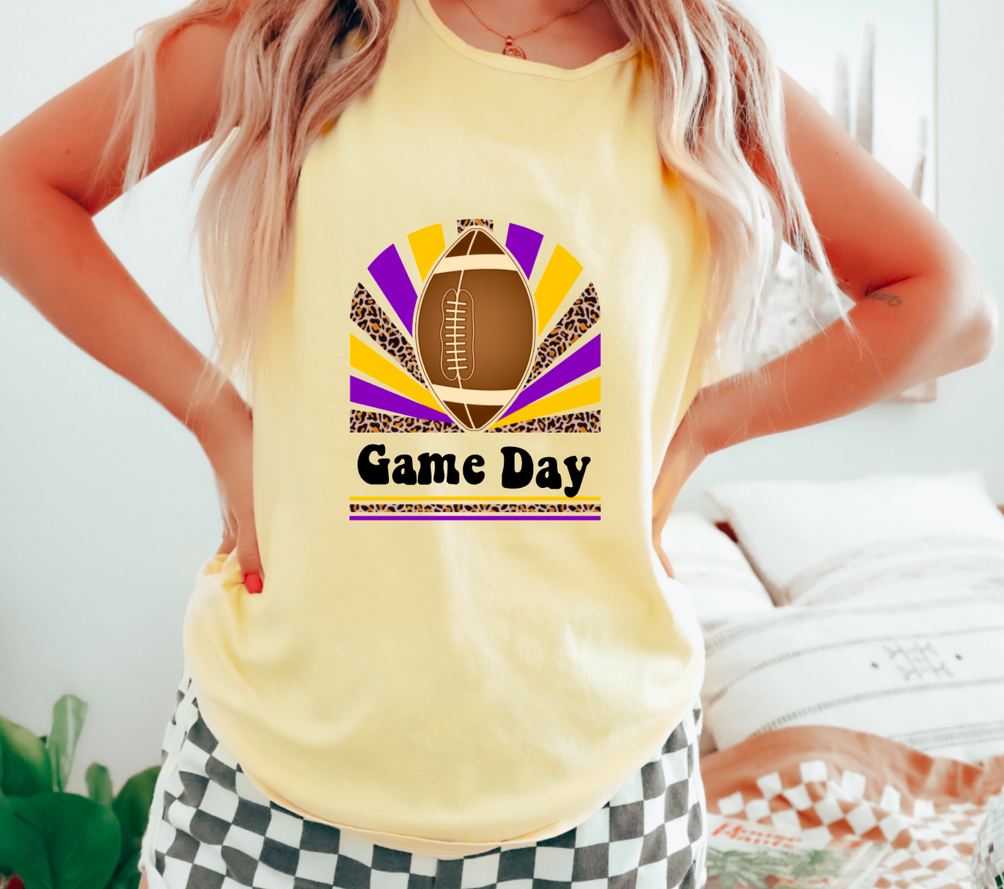 Louisiana Game Day Comfort Colors Tank Football Tees