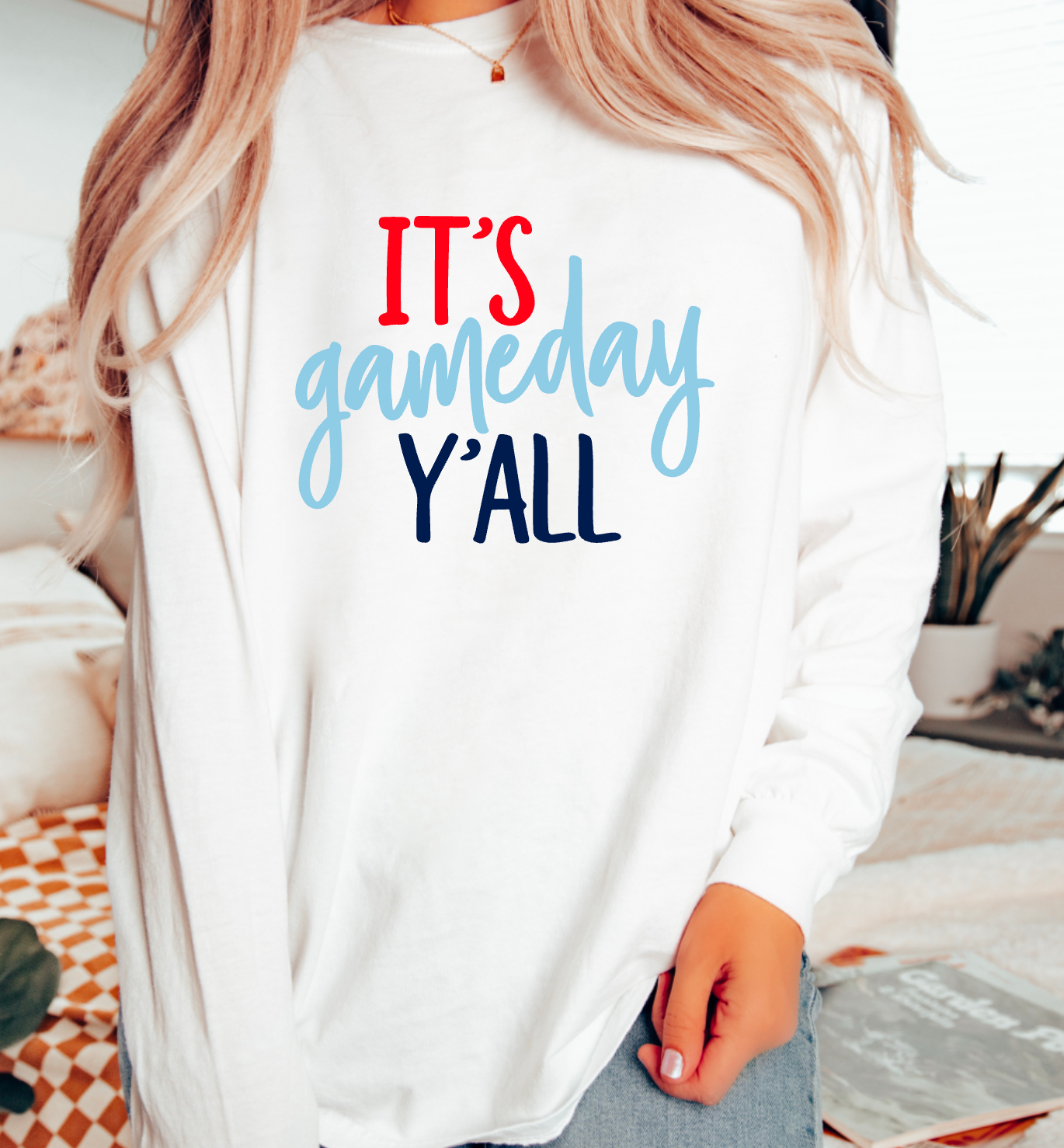 It's Game Day Y'all Comfort Colors Long Sleeve Ole Miss Tees