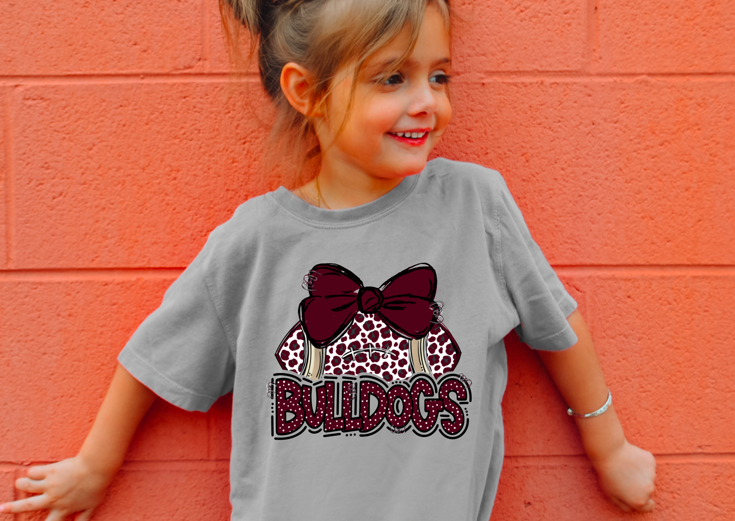 YOUTH Bulldogs Coquette Football Kids T-Shirt