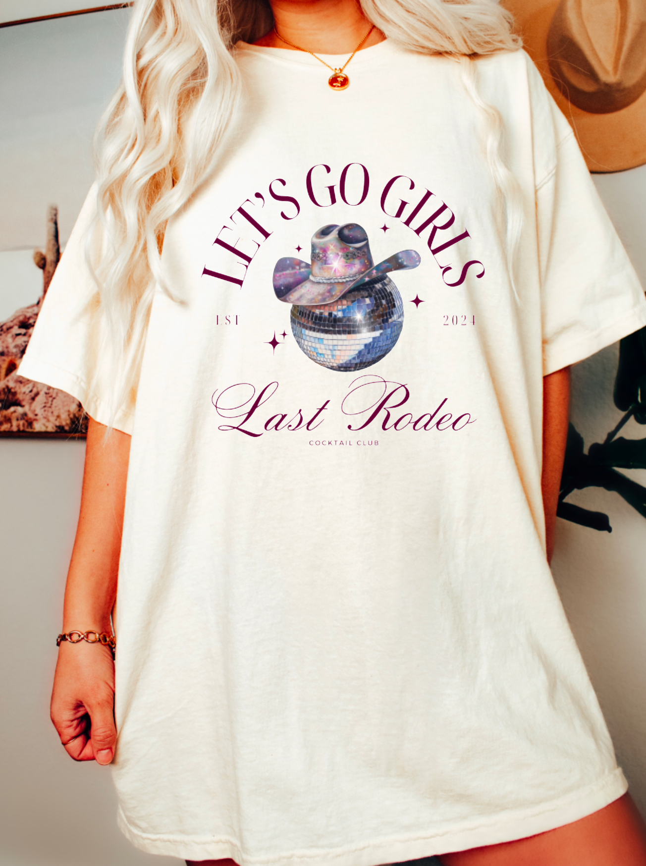 Western Let's Go Girls Last Rodeo Graphic Tee Bachelorette