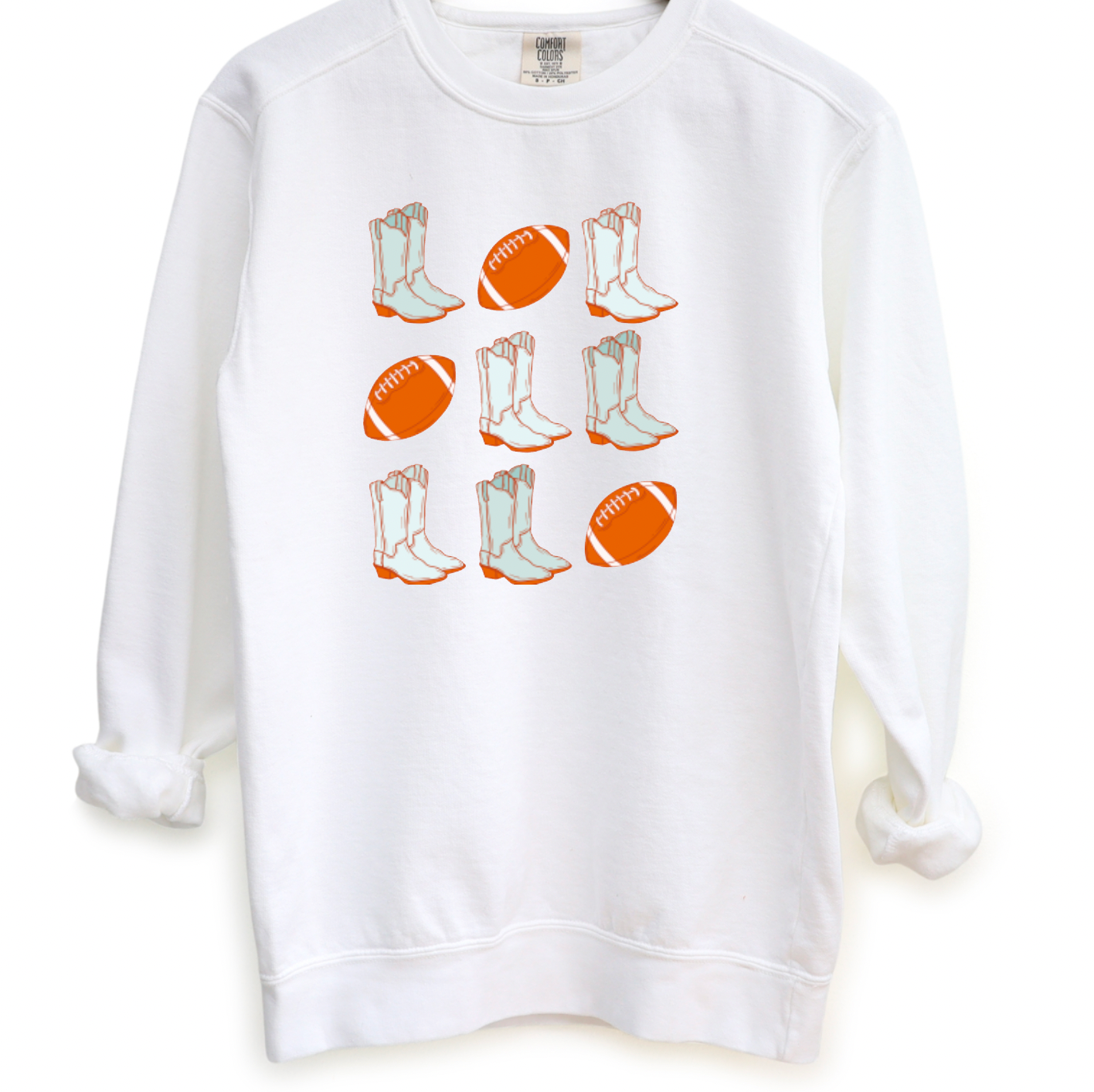 Tennessee Preppy Football Comfort Colors Sweatshirt