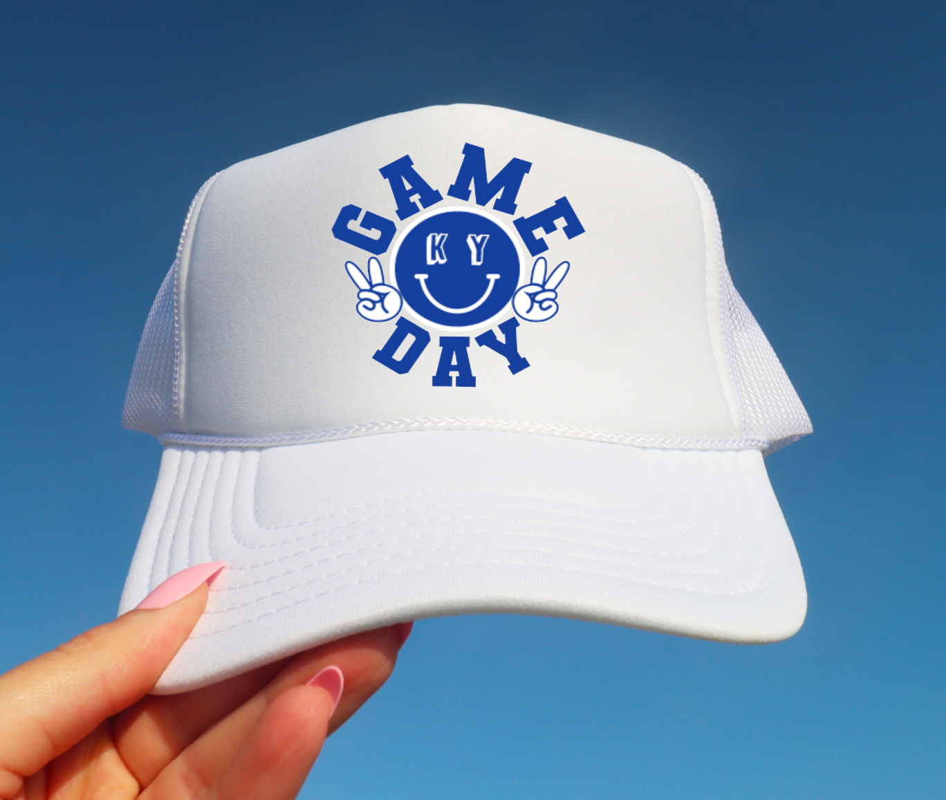 Kentucky Game Day Smiley Face Trucker Hat