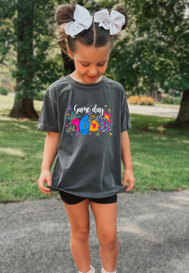 YOUTH Retro Football Game Day Tee Sports Kids