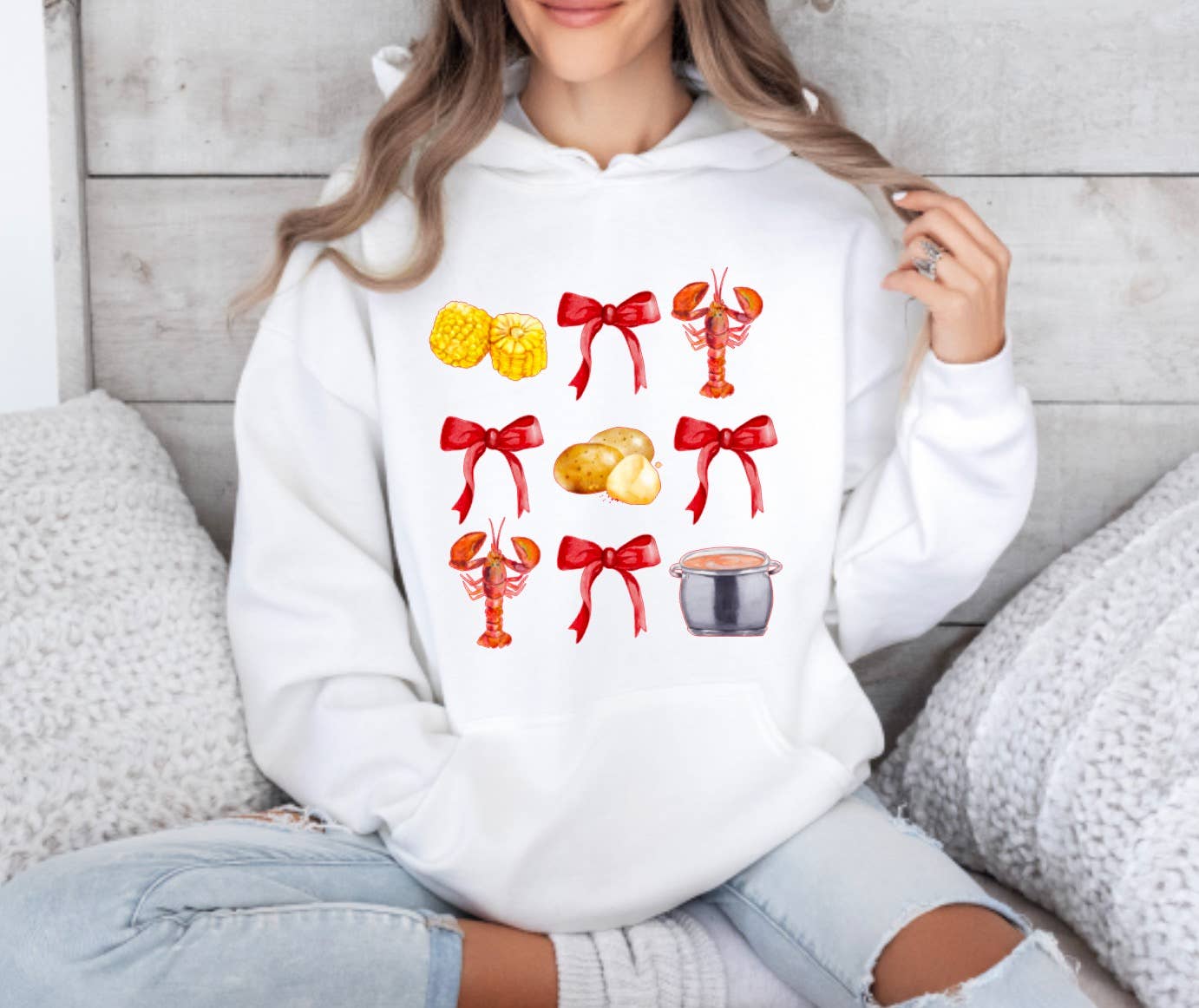 Crawfish Boil Coquette Hoodie Summer