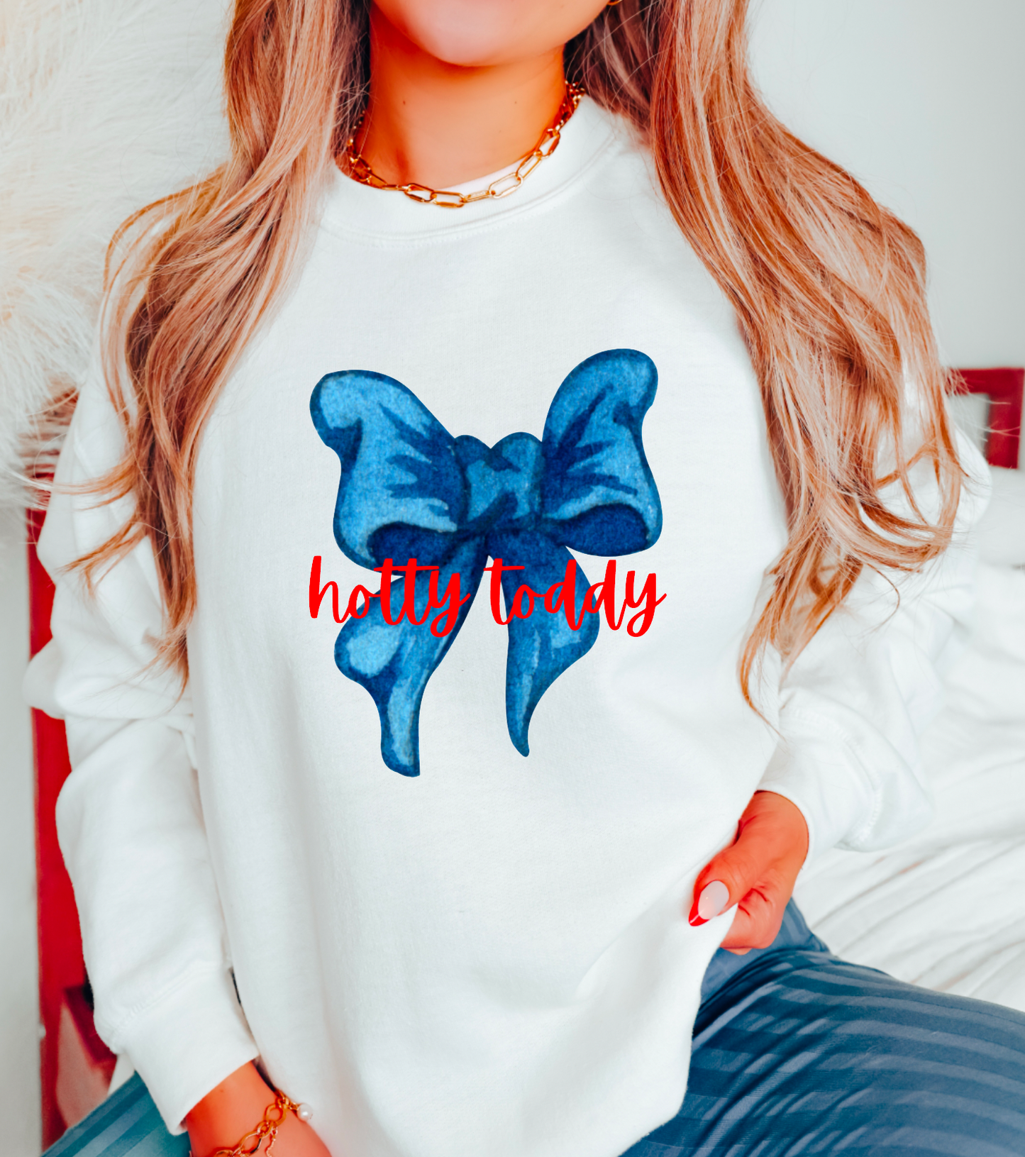 Ole Miss Rebels Hotty Toddy Coquette Bow Sweatshirt Football