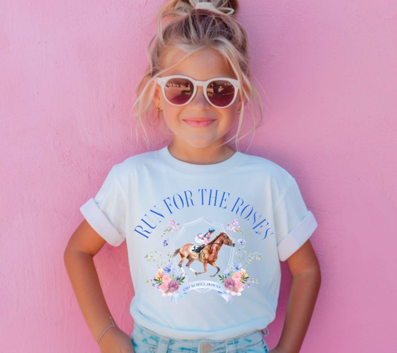 Toddler Preppy Run For The Roses Tee Kentucky Derby Kids