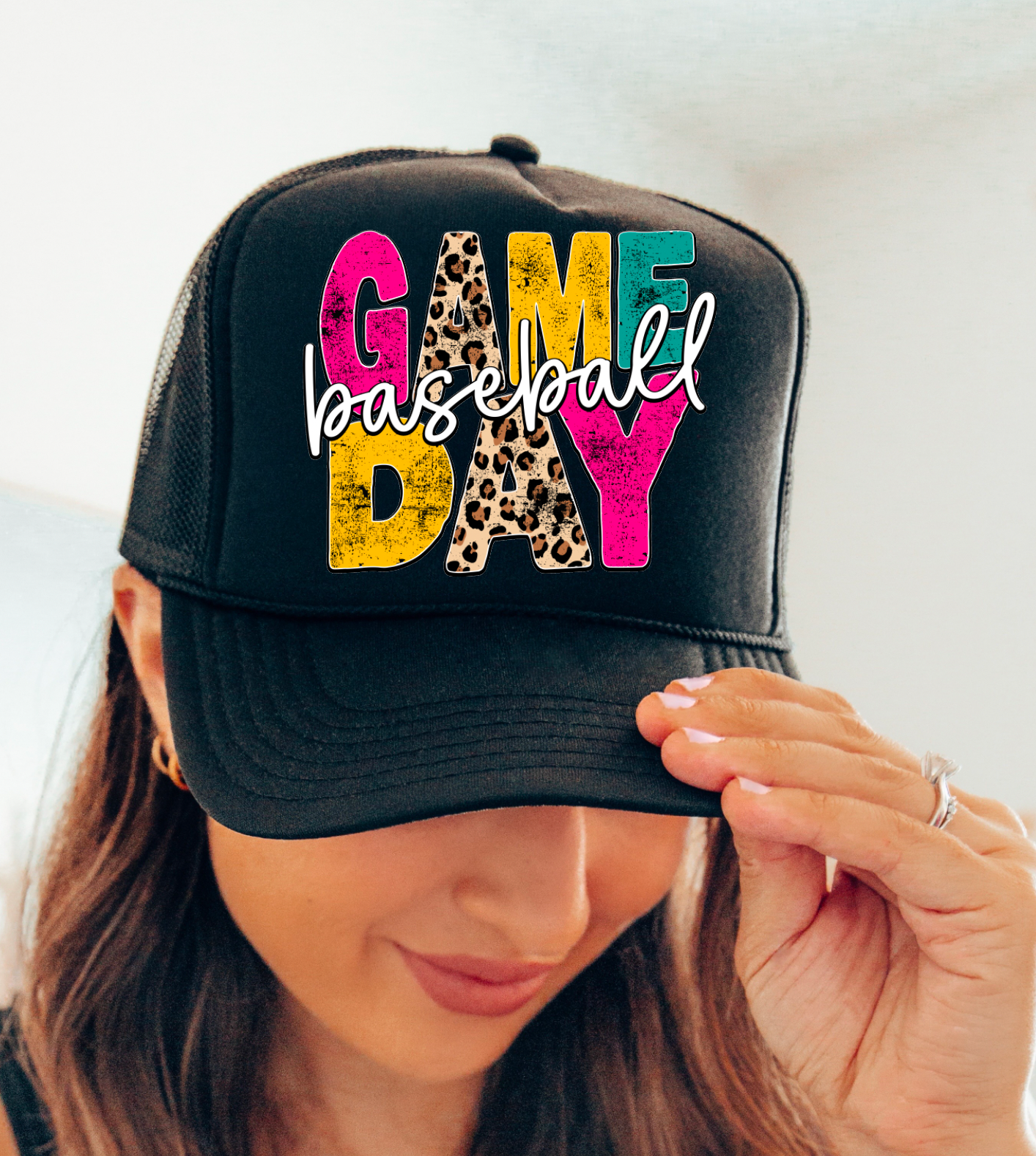 Game Day Baseball Distressed Trucker Hat | Gameday
