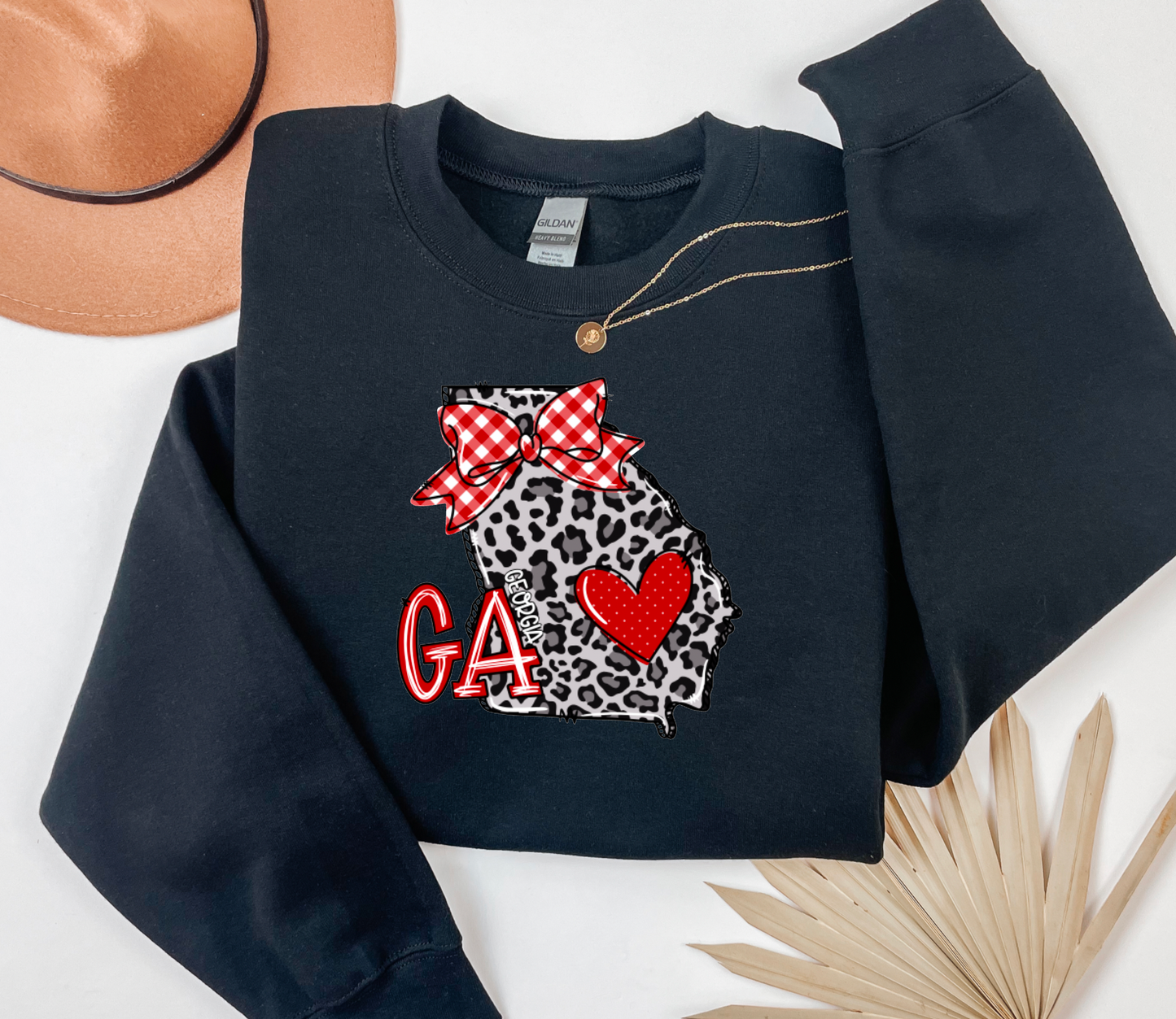 Leopard Doodle Georgia State Sweatshirt | Georgia | States