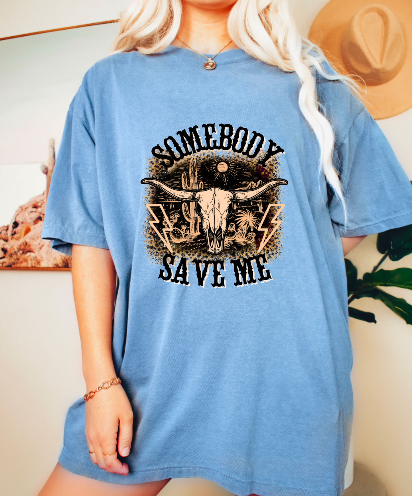 Somebody Save Me Western Graphic Tee | Jelly Roll T-Shirt