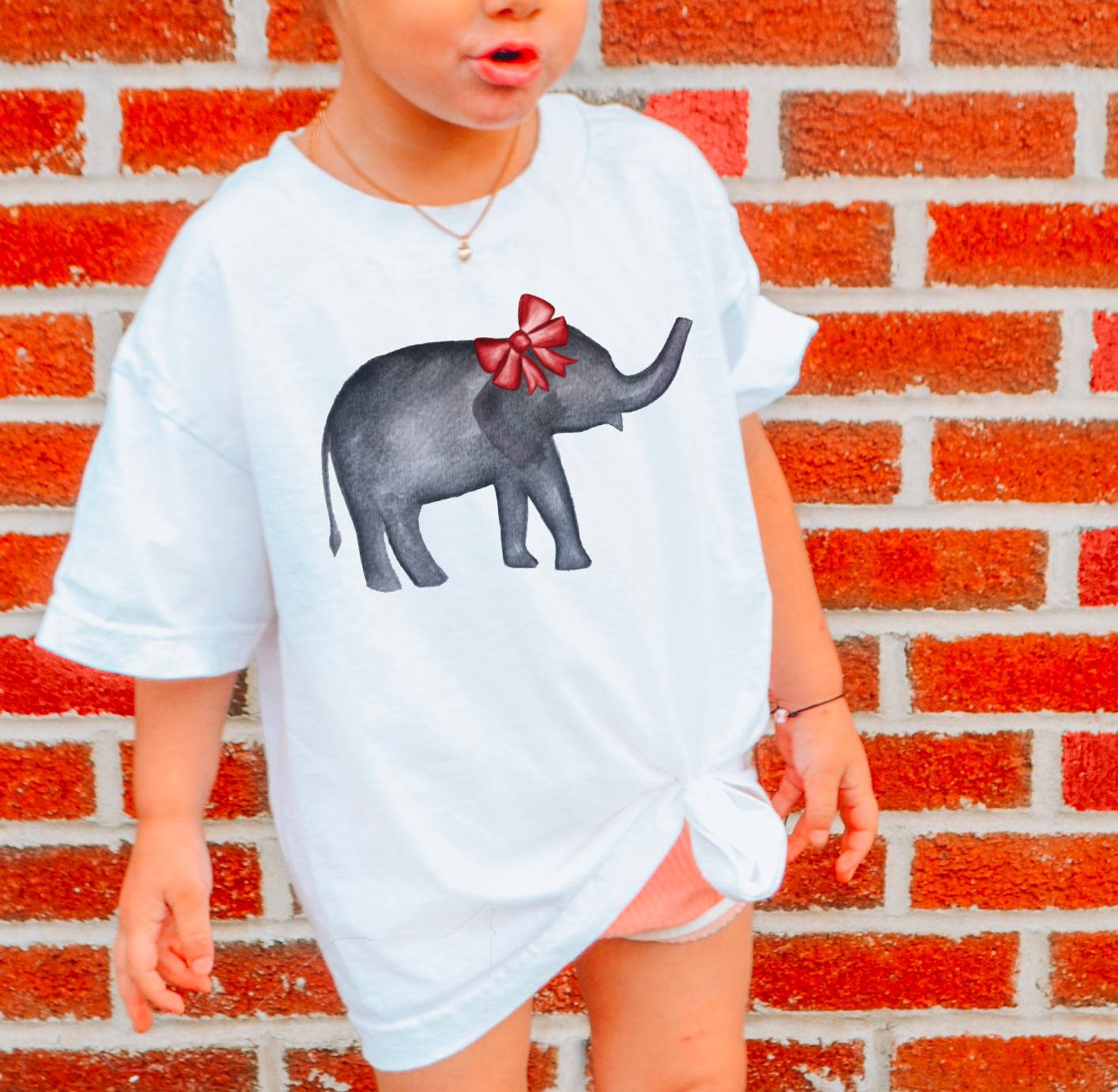 YOUTH Coquette Alabama Elephant Graphic Tee Football Kids