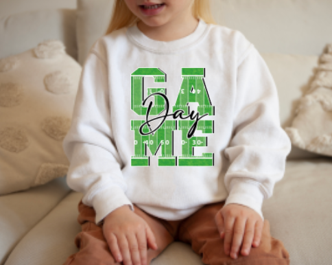 YOUTH Game Day Football Field Graphic Sweatshirt Fall Kids