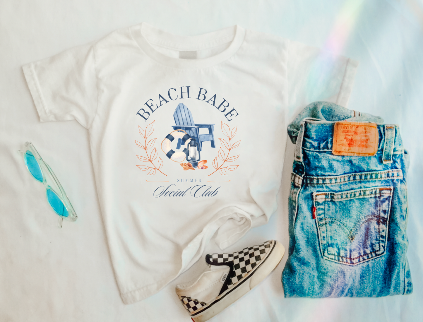 YOUTH Beach Babe Social Club Graphic Tee Summer Beach Kids