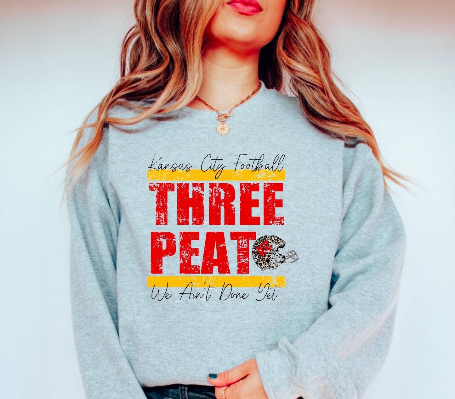 Distressed Kansas City Chiefs Three-Peat Sweatshirt