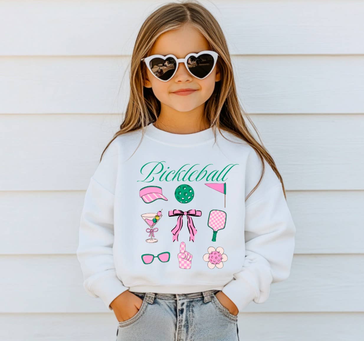 YOUTH Preppy Pickleball Coquette Sweatshirt Summer Sports