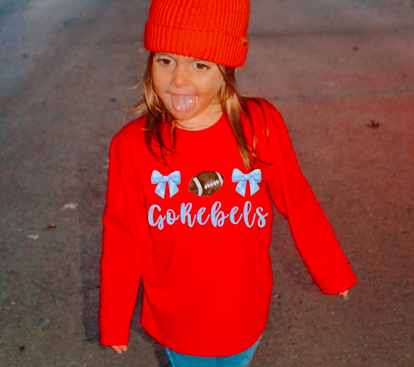 YOUTH Powder Blue Go Rebels Long Sleeve Ole Miss Football