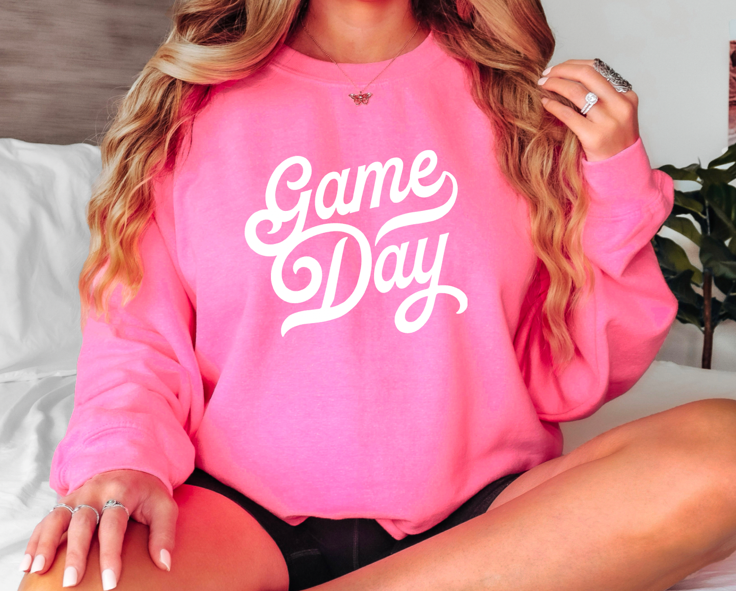 Game Day Pink Gildan Sweatshirt