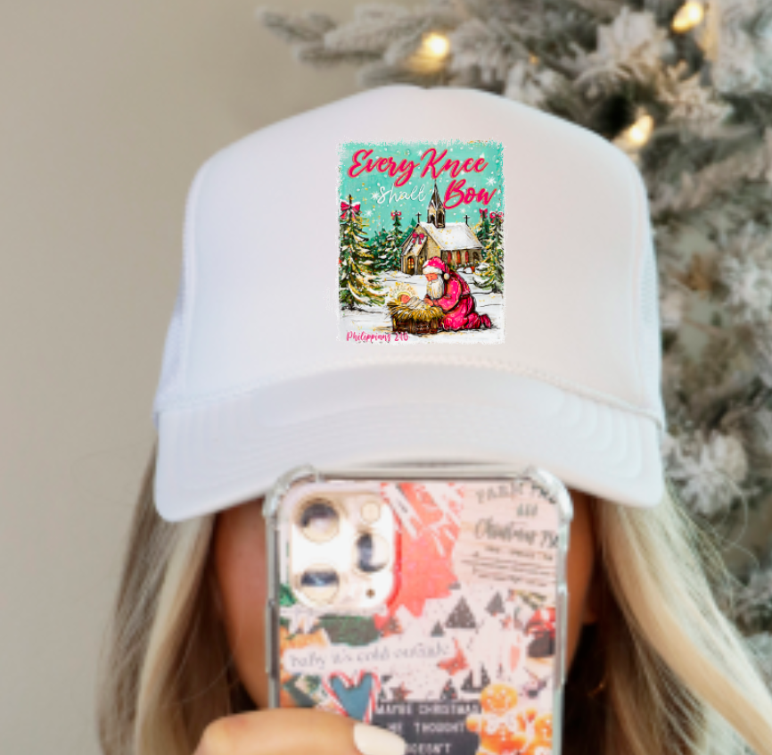 Watercolor Every Knee Shall Bow Trucker Hat