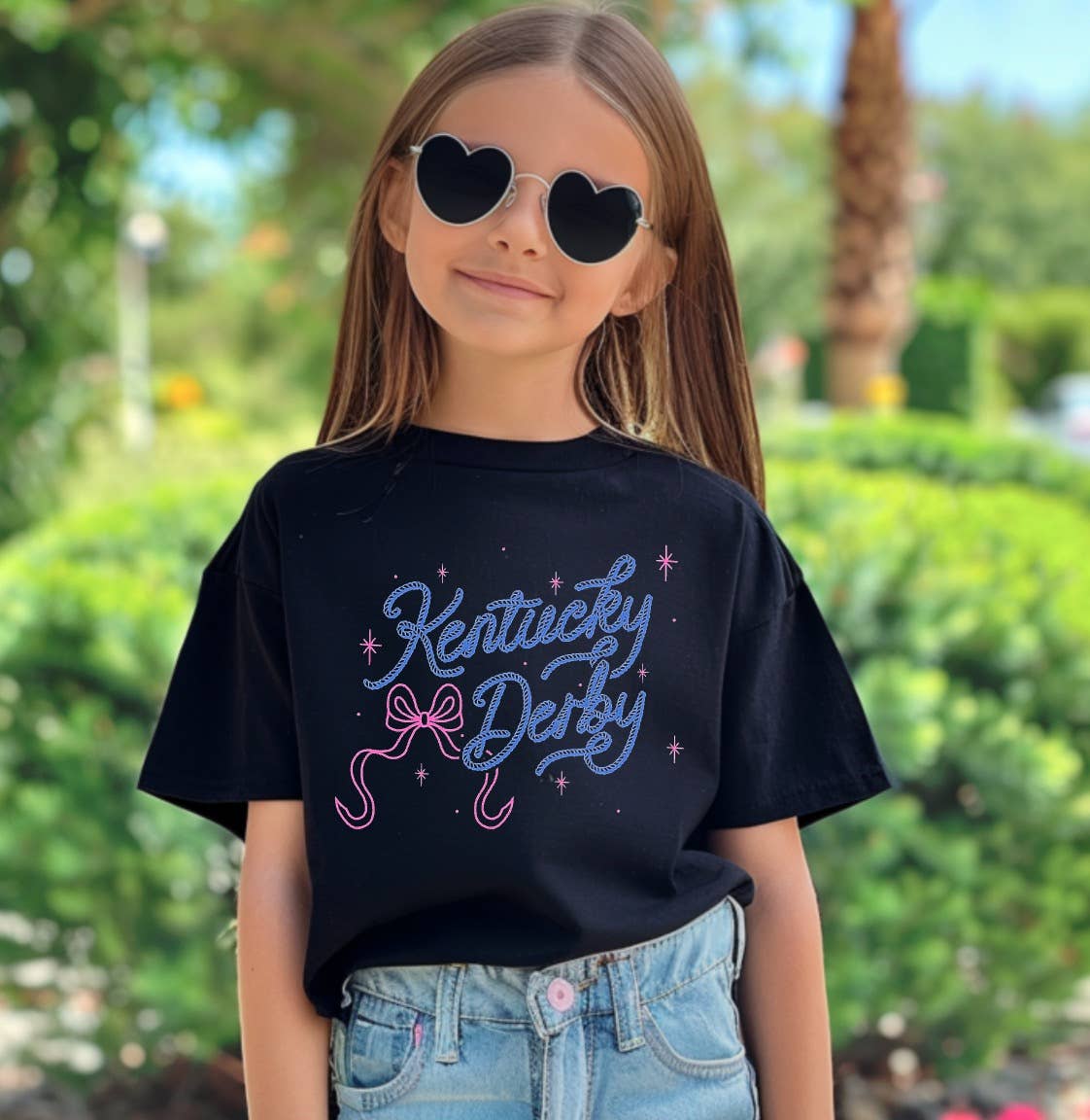 Toddler Kentucky Derby Preppy Coquette Tee Kids