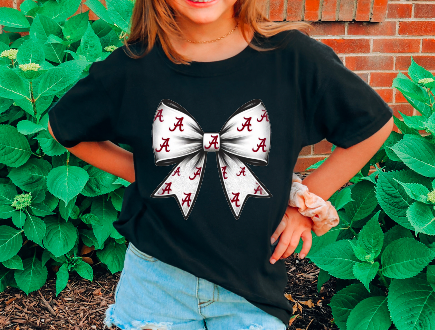 Toddler Alabama Crimson Roll Tide Coquette Bow Graphic Tee