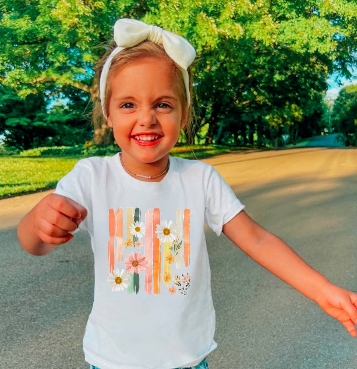 YOUTH Watercolor Spring Wildflowers Tee Easter Kids