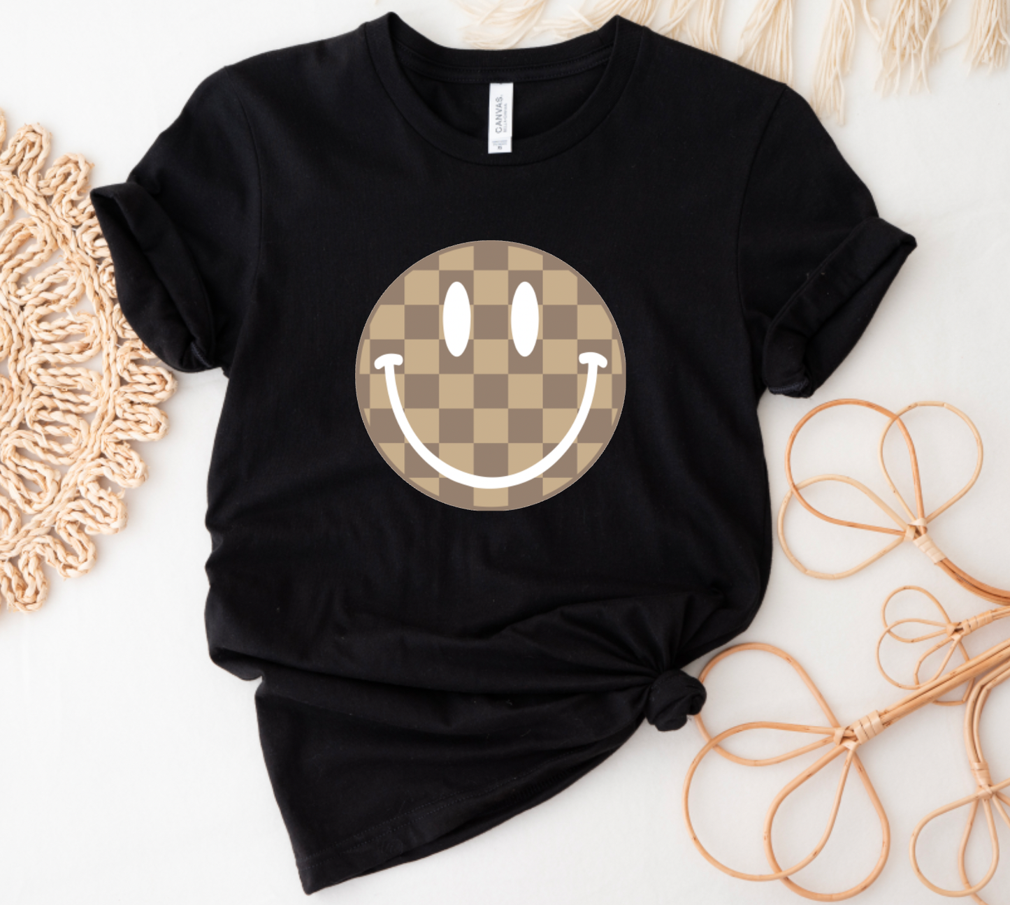 Preppy Smiley Face Tee Women's Graphic Tees