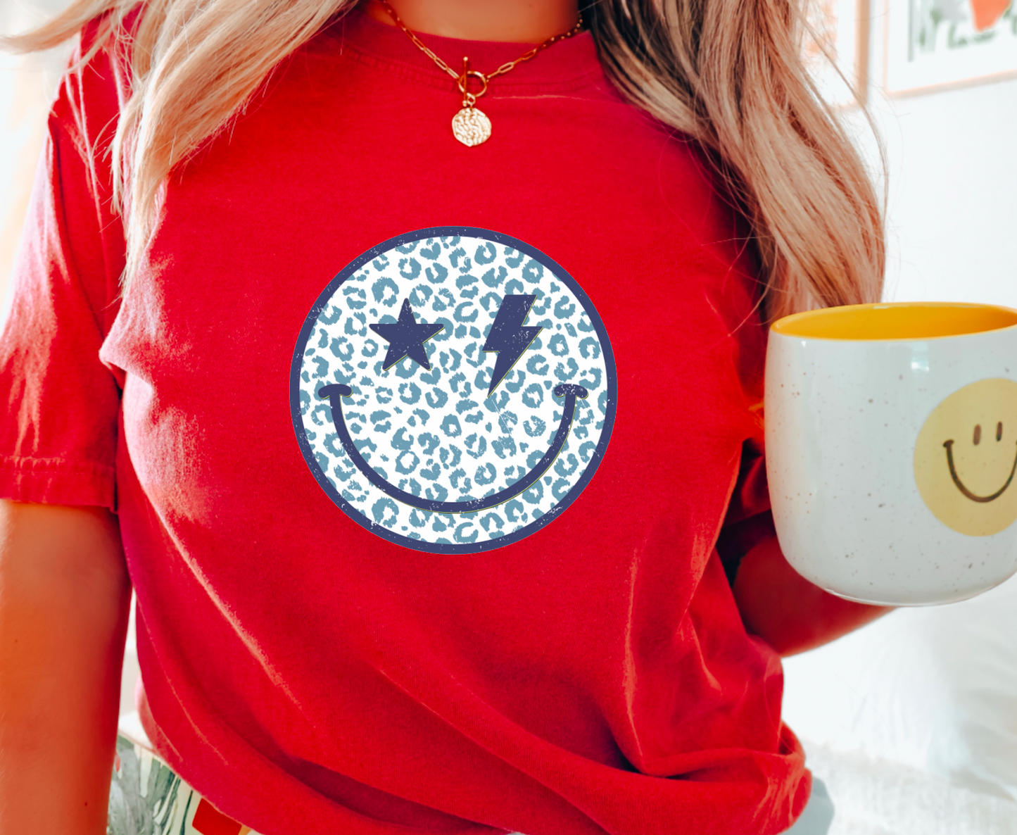 Leopard Ole Miss Smiley Face Graphic Tee | Smiley T-Shirt