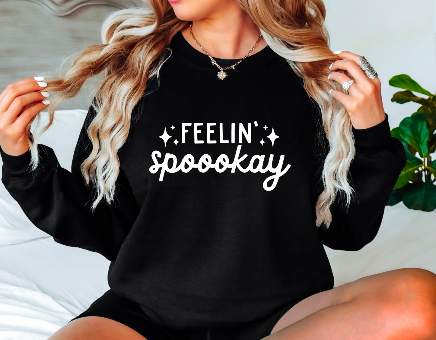 Feelin Spoookay Gildan Sweatshirt Fall Sweatshirts